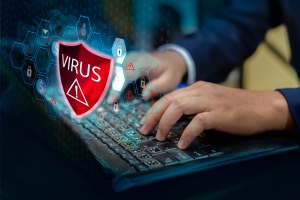 Mit Virus infizierter Computer